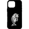 Dugongo Regalo Custodia per iPhone 16 Pro Max Cool Dugongo Occhiali Disegno Mucca Marina