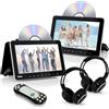 Pyle Schermo per Auto, per Poggiatesta Auto 26,7 cm con Lettore DVD Integrati, Trasmettitore IR/FM, HDMI, USB/SD, 2 Cuffie Wireless, Sistema Intrattenimento Sedile Posteriore Auto