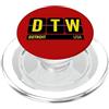 Airport Code Flip Board Tees DTW Detroit Michigan USA Viaggi Souvenir Testo Giallo PopSockets PopGrip per MagSafe