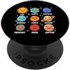 Solar System Astronomy Space Science Pla Sistema Solare Astronomia Galassia Spazio Pianeta Amante Scienza Kid PopSockets PopGrip Adesivo
