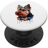 Yorkshire Terrier Puppy Lover PS Yorkshire Terrier colorato Splatter Art acquerello dipinto PopSockets PopGrip Adesivo