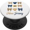 New Jersey Coquette Bow Girls New Jersey Coquette Bow Ragazze PopSockets PopGrip Adesivo