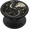 Fantasy Book Dragon Reading Librarian Po Book Dragon Librarian Bookish Fantasy Reader PopSockets PopGrip Adesivo
