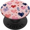Pink Pastel Cute Hearts Gifts Simpatico cuore rosa colorato floreale PopSockets PopGrip Adesivo