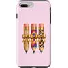Glam Pencils Teacher Designs Custodia per iPhone 7 Plus/8 Plus Bellissimo design Glam Teacher Pencil Leopard Rainbow Bow