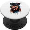Rottweiler Puppy Lover PS Rottweiler colorato Splatter Art acquerello dipinto PopSockets PopGrip Adesivo