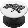Ukrainian cities - Map of Ukraine Mappa di Ucraina - Parole di nomi delle città PopSockets PopGrip Adesivo