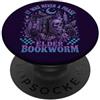 Elder Emo Club Funny Skeleton Design Bookworm Reader Gothic Phase Books Falene Ossa Luna PopSockets PopGrip Adesivo