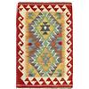 HAMID - Tappeto Kilim Herat, Tappeto Kilim, Kilim Tappeti, 100% Lana, Tessuta a Mano, Tappeti Etnico per Soggiorno, Camera da Letto, Sala da Pranzo, (86x58cm)