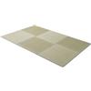 EMOOR Tappetino tatami giapponese, 70 x 70 cm, set da 6 pezzi, erba naturale (non colorata), materasso Igusa, pieghevole, materasso futon giapponese, per meditazione, yoga, zen