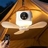 BORDEAG Ventilatore Da Campeggio Luce, Ventilatore A Soffitto Con Luce E Telecomando, Timer 4 Velocità Regolabili, Ventilatore Da Soffitto Con Treppiede Pieghevole,Ricaricabile Usb Per Esterni, Campeggio