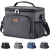 Lifewit Borsa Termica Porta Pranzo, Borse Frigo Piccola Pranzo Ufficio per Uomo e Donna, Impermeabile Lunch Bag con Tracolla, Frigoriferi da Campeggio per Lavoro, Mare, Viaggio, Grigio Scuro, 15L