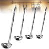 TANCUDER 4 Pezzi Set di Mestolo da Minestra in Acciaio Inox Cucchiaio Grande da Salsa Mestolo da Cucina con Manico Lungo Mestolo Cromargan Metallico per Brodo, Fonduta e Zuppa - Argento, 1~4 oz