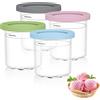 Comioke 4 Pezzi Contenitori per Gelato per Ninja Creami,Contenitore Creami per Macchina da gelato Ninja,Contenitori di Ricambio per NC299AMZ,C300s,NC300,NC301,Senza BPA,Lavabile in Lavastoviglie