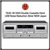 TEAC W-1200 Double Cassette Deck USB Noise Reduction Silver NUOVO Giappone