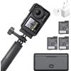 DJI Osmo Action 4 Combo Adventure Bundle - Action cam impermeabile 4K/120fps, sensore da 1/1.3 pollici, 10 bit e D-Log M, FOV di 155º ultra ampio, fino a 7,5 ore con 3 batterie extra per i vlog