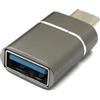System-S Adattatore USB 3.1 tipo C maschio a 3.0 A femmina 5 Gbps 100 W in antracite bianco