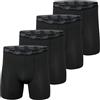 New Balance Men's 5 Performance No Fly Boxer Brief Underwear (4 Pack), Black/Black/Black/Black, XX-Large