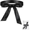 SUZLFTDZSW Cintura avvolgente da donna in pelle nera Obi in vita alla moda cintura morbida PU fascia per abito cappotto giacca cinture 4,6 cm larghezza 177,8 cm lunghezza