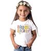Trendy Tykes Maglietta per ragazze con scritta Big Sister e scritta Promoted to Big Sister (lingua italiana non garantita), bianco, 1-2 Anni