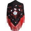 La Senorita La Señorita Foulard cintura chale manton de manila Flamenco di danza nero rosso bianco