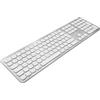 Macally BTWKEYMB-UK, tastiera wireless Quick-Switch Bluetooth estesa per Mac, PC, iOS e Android, tastierino numerico, layout inglese QWERTY UK, design in alluminio