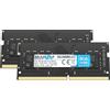 BRAINZAP 16 GB di memoria RAM SO-DIMM PC4-3200 1Rx8 3200 MHz 1,2 V CL22 per notebook (2x 8GB)