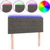 vidaXL Testata LED grigio scuro 100x5x78/88 cm in velluto