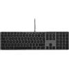 KB-3421_DE_sc LMP Tastiera cablata in alluminio per Windows - Due porte USB 2.0 - Tastiera numerica - 110 tasti - Layout QWERTZ (DE) - Grigio/Nero