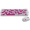 Canyon SET-W6, Kitty Edition, combinazione wireless - tastiera multimediale, SK/CZ + mouse ottico fino a 1600 dpi, rosa