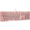 Garosa Tastiera meccanica a 104 tasti - Interruttori blu, 2 colori, stampata a iniezione, con cavo, tastiera da gioco multimodale