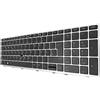 T-ProTek Tastiera tedesca Black Silver Frame Trackpoint illuminata compatibile con HP EliteBook 850 G5 (5DF25ES)