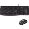 LOGITECH Set tastiera e mouse, Logitech MK120, con cavo, AZERTY, nero