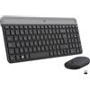 LOGITECH Set tastiera e mouse wireless Logitech MK470 Slim, silenzioso, AZERTY, nero