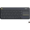 LOGITECH Tastiera wireless Logitech K400 Plus, AZERTY, con touchpad, nera