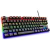 THE G-LAB Tastiera meccanica da gioco The G-Lab KEYZ MERCURY TKL, interruttori rossi, illuminazione arcobaleno, con cavo, Azerty, nera, formato TKL compatto