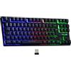 THE G-LAB Tastiera da gioco, The G-Lab KEYZ CAESIUM TKL WIRELESS, senza fili, AZERTY, nera, anti-ghosting