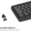 MOBILITY LAB Tastiera wireless MOBILITY LAB Deluxe, AZERTY, nera, ricevitore 2-in-1 USB/USB-C, tasti concavi, tastierino numerico, 15 combinazioni di tasti