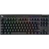 LOGITECH Tastiera da gioco, Logitech G Pro X TKL Lightspeed, wireless, meccanica, AZERTY, retroilluminata, nera