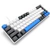 Media-Tech RED CORE MX60 - Tastiera meccanica da gioco corta 60%, dotata di interruttori meccanici silenziosi RED, retroilluminazione colorata, 68 tasti, USB-C. Colore: bianco/blu.