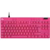 LOGITECH Tastiera da gioco Logitech G Pro X TKL Rapid, con cavo, AZERTY, interruttori magnetici, RGB, rosa