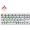 Keychron J4 QMK Tastiera meccanica wireless da gioco 80% TKL QWERTY US, LED RGB sostituibile a caldo, interruttore rosso lineare, bianco