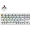 Keychron J4 QMK Kabellose Mechanische Tastatur Gaming 80% TKL QWERTY US, LED RGB sostituibile a caldo, interruttore tattile marrone, bianco
