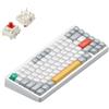 NuPhy Halo75 V2 IO Series Tastiera meccanica da gioco Bluetooth/2,4 GHz/USB-C - QWERTY US, Ionic White / Red Max