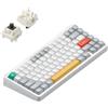 NuPhy Halo75 V2 IO Series Tastiera meccanica da gioco Bluetooth/2,4 GHz/USB-C - QWERTY US, bianco ionico / marrone Max