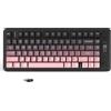Zelurxx Tastiera da gioco ZELURXX Bluetooth & 2.4G con display, 87 tasti, PBT, RGB, impermeabile, compatibile con PC/laptop, nero e rosa