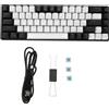 Gistuch Tastiera meccanica con 68 tasti, illuminazione RGB, bicolore, per gaming a casa, dormitorio, internet, bar, nero e bianco