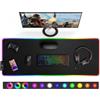 OEM Tappetino da gioco con bordi elastici - 12 modalità - microfibra premium - spessore 5 mm - per tastiera e mouse - tappetino da ufficio per gaming e lavoro