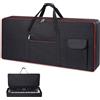OEM Custodia impermeabile con tastiera a 61 tasti, nera con cuciture rosse, tessuto Oxford 600D