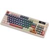OEM Tastiera da gioco, 96 tasti, doppia modalità, retroilluminazione a colori, tasti multimediali, regolatore del volume e indicatore di carica della batteria a lunga durata per PC da gioco e notebook (bianca).
